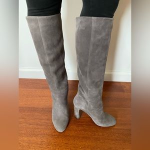 Vince Camuto, Dark Grey 4” heel suede boots- size 7M, Excellent condition